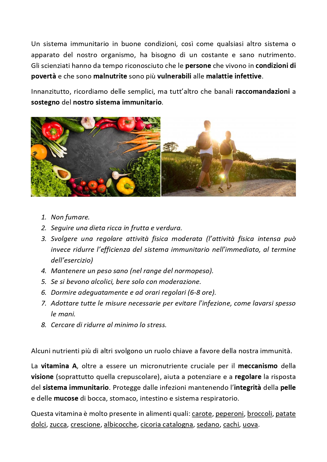 Preziose indicazioni del nutrizionista Dott. Matteo Somaini