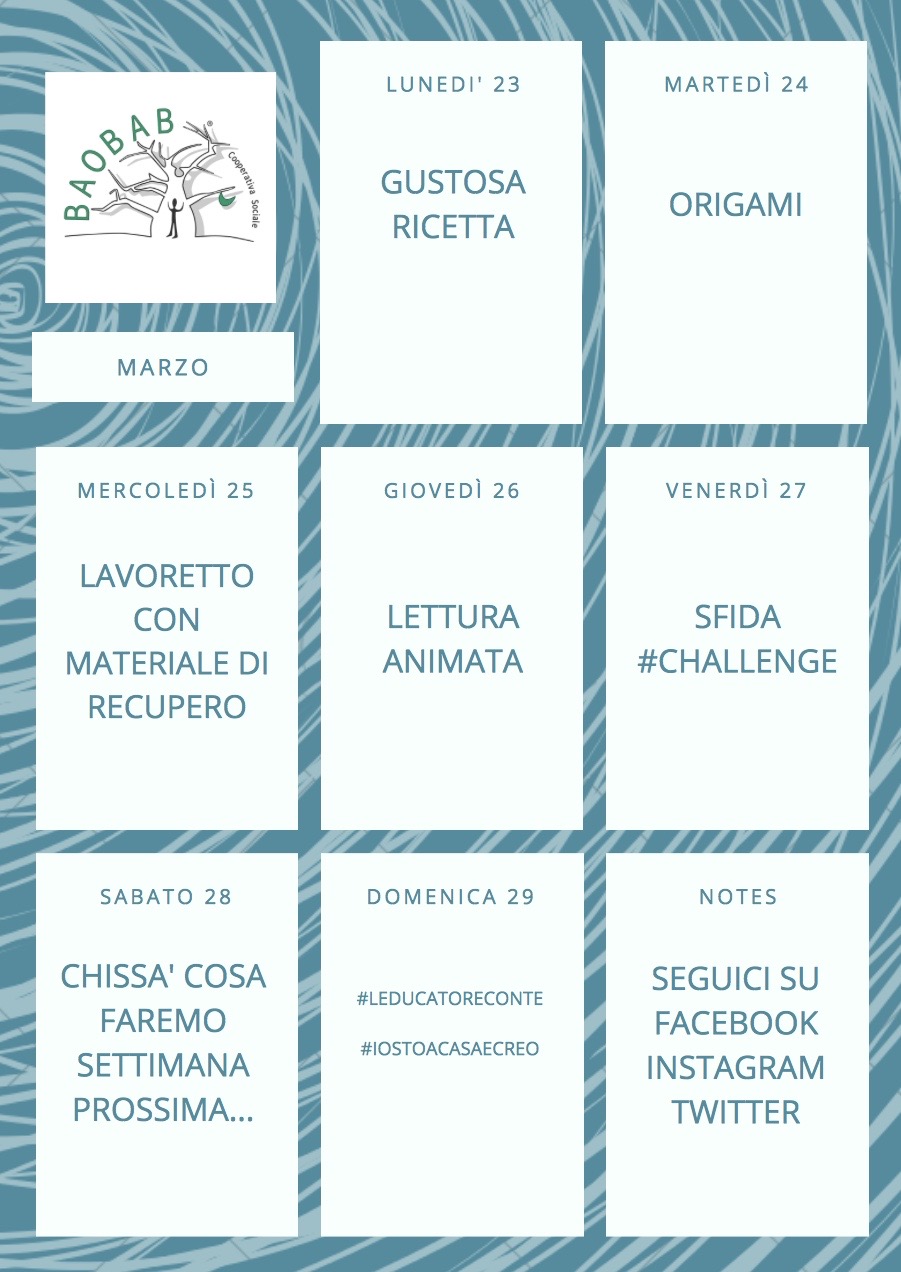 Programma della settimana