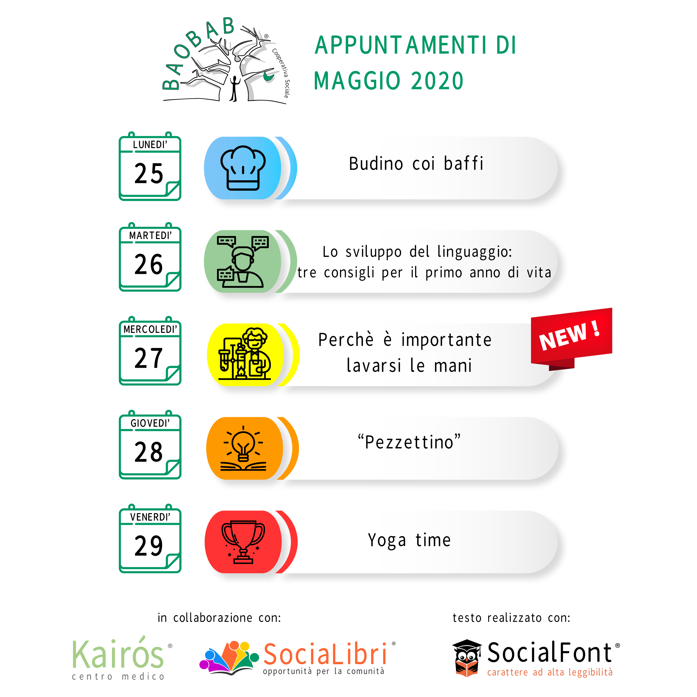 planning settimana del 25 maggio