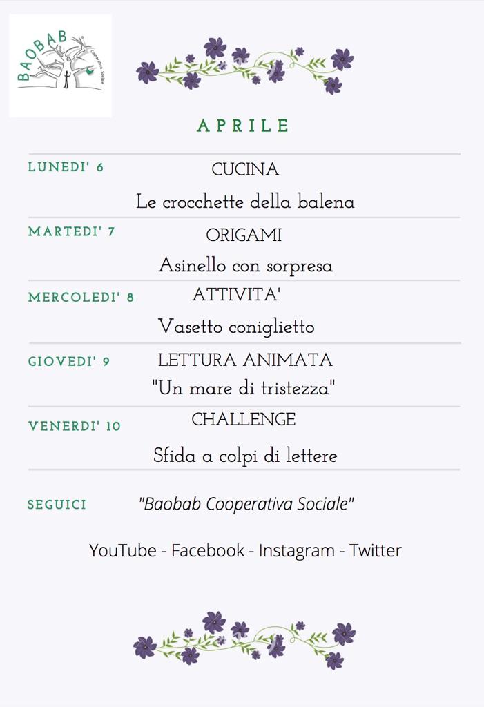 programma settimanale